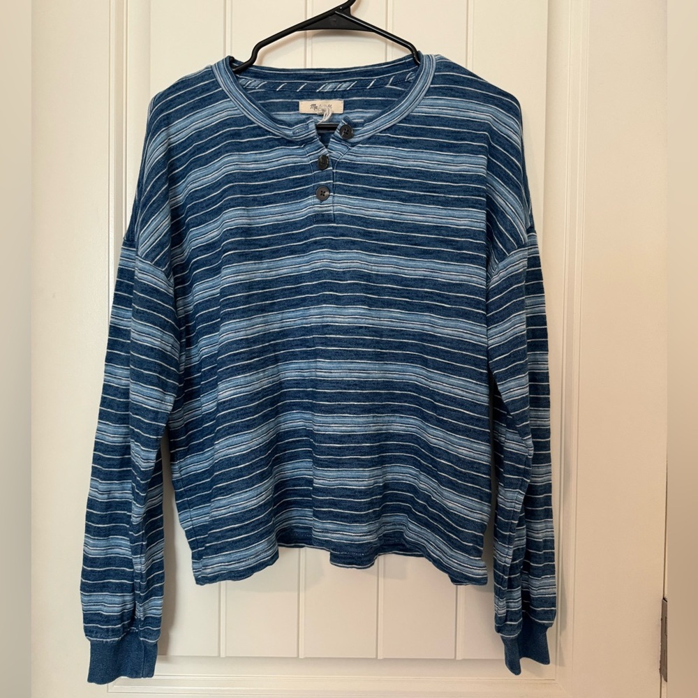 Madewell Roster Henley Tee in Indigo Stripe